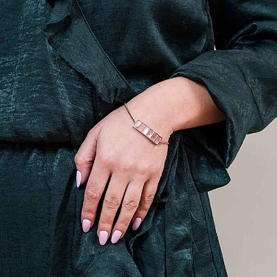 Браслет Пирамида SHELL ROSE  Fiore Luna  CB02788-8 R/RG 