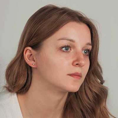 Пусеты Cubic zirconia White  Fiora Luna  SWE0128 W G 