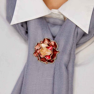 Брошь Цветок  Shadore  XZ1154.9 R/G 