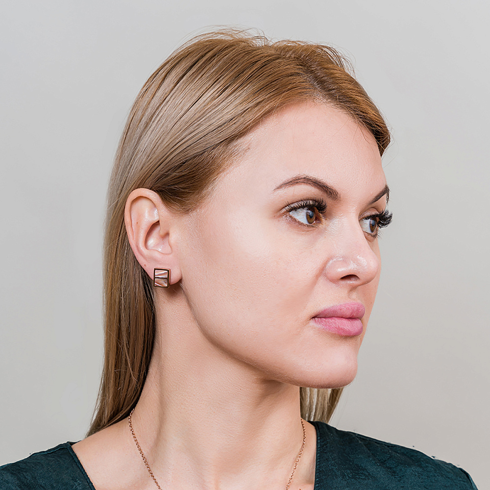 Fiore Luna Серьги Пирамида SHELL ROSE Fiore Luna *AE02788-8 R/RG Арт.: *AE02788-8 R/RG