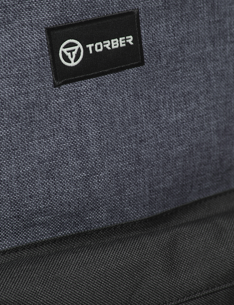TORBER Рюкзак TORBER GRAFFI, серый с карманом черного цвета, полиэстер меланж, 42 х 29 x 19 см Арт.: T8965-GRE-BLK