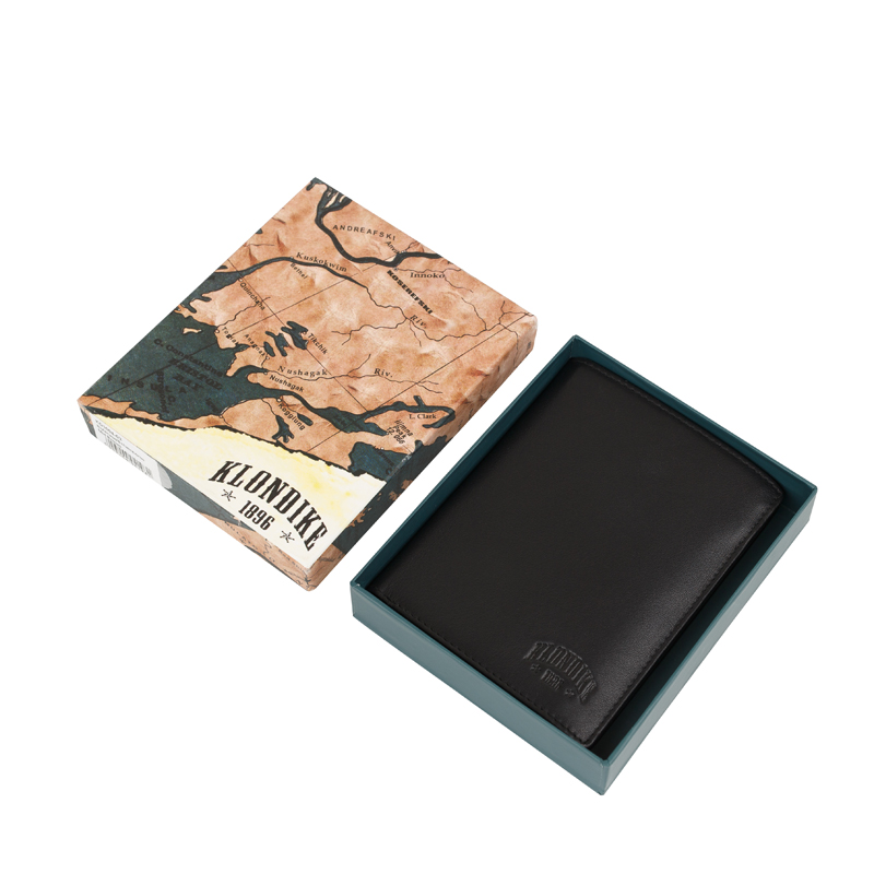 Klondike 1896 Бумажник KLONDIKE Claim, натуральная кожа в черном цвете, 10 х 2 х 12,5 см Арт.: KD1101-01