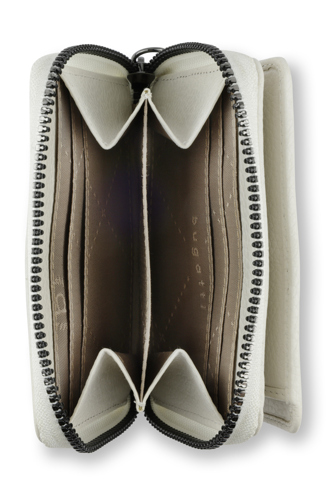 Bugatti Кошелёк женский BUGATTI Elsa, с защитой данных RFID, белый, воловья кожа/полиэстер, 11х2,5х9 см Арт.: 49462340
