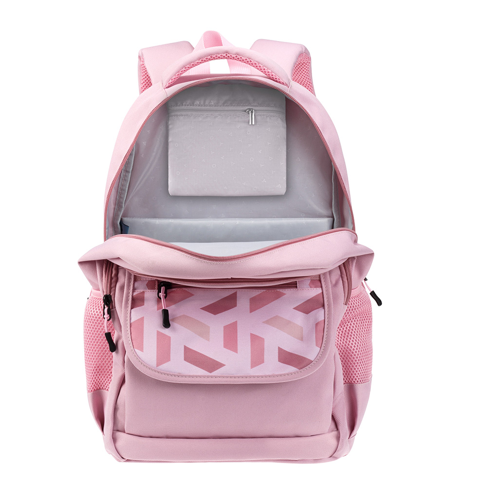 TORBER Рюкзак TORBER CLASS X, розовый с орнаментом, 45 x 30 x 18 см + Мешок для сменной обуви в подарок! Арт.: T2743-22-PNK-M