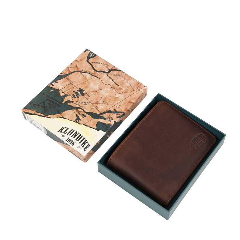 Klondike 1896 Бумажник KLONDIKE DIGGER «Amos», натуральная кожа в темно-коричневом цвете, 12,5 x 10 x 2,5 см Арт.: KD1042-03