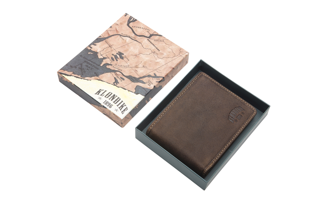 Klondike 1896 Бумажник KLONDIKE «John», натуральная кожа в темно-коричневом цвете, 11,5 х 9 см Арт.: KD1005-03