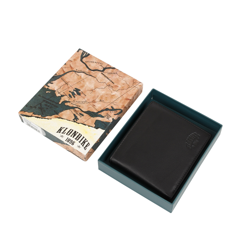 Klondike 1896 Бумажник KLONDIKE Claim, натуральная кожа в черном цвете, 12 х 2 х 9,5 см Арт.: KD1107-01