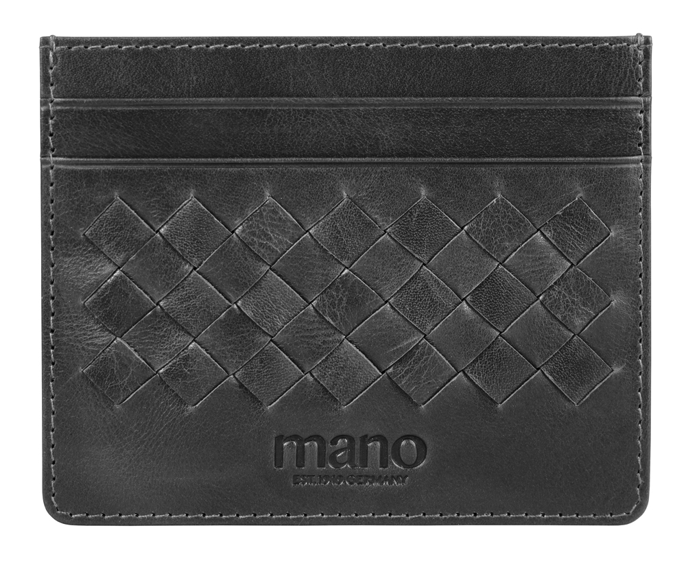 MANO 1919 Портмоне для кредитных карт Mano "Don Luca", натуральная кожа в черном цвете, 10,3 х 8,3 см Арт.: M191945001
