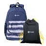 Рюкзак TORBER CLASS X, темно-синий с орнаментом, 45 x 30 x 18 см + Мешок для сменной обуви в подарок Арт.: T2743-22-DBLU-M