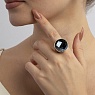 Кольцо pearl black agate 18.5 мм Арт.: K1155.4/18.5 BW/G